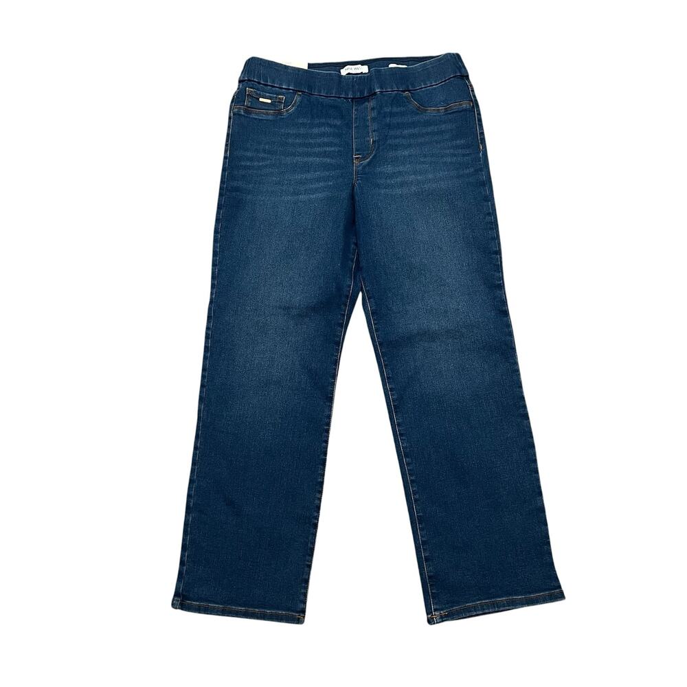 NWT NINE WEST Medium Wash Heidi Pull-On Straight Leg Jeans Size 14